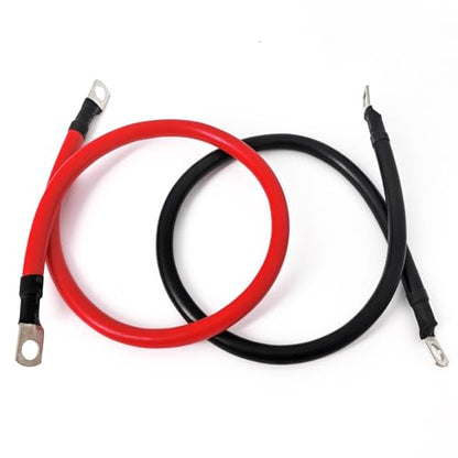 6 AWG Battery Cable 1FT 6 Gauge Pure Copper Battery Inverter Cables with 5/16 in Lugs Both Ends Power Inverter Wire Set for Automotive Solar Power Inverter Marine Boat RV Car Motorcycle (1FT) - size: 1 FT