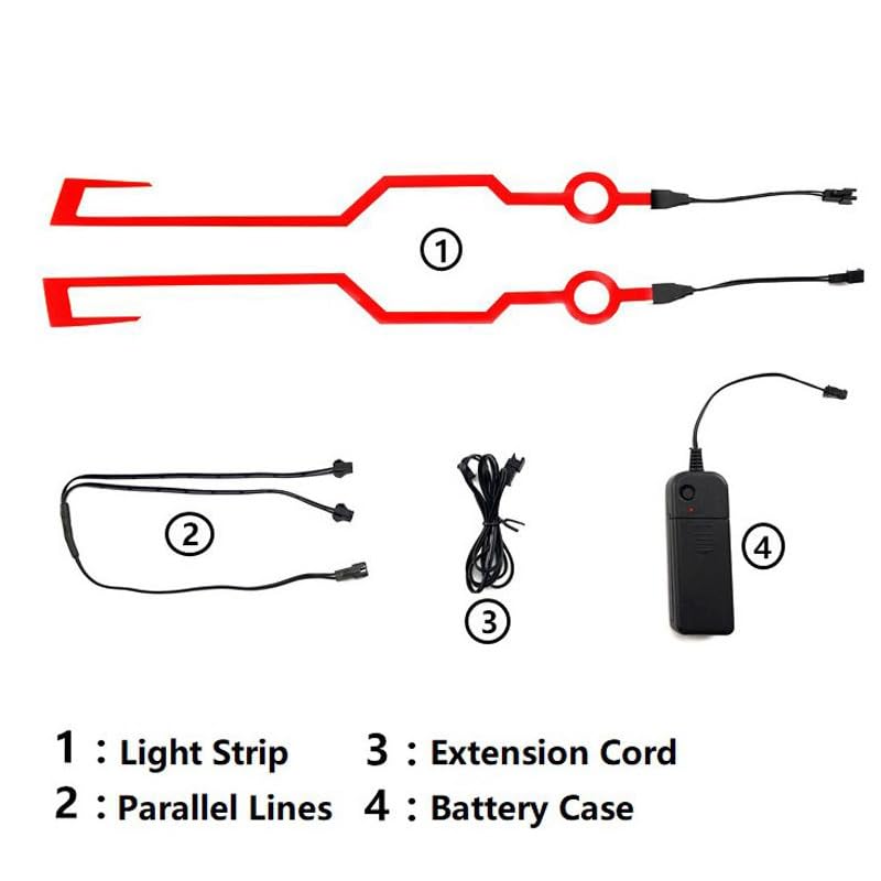 Motorcycle Helmet LED Light Strip, 2-Piece Safety Signal Sticker for Night Riding