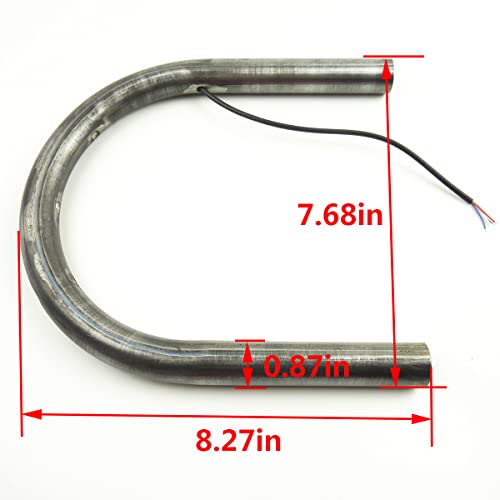 Retro Motorcycle Cafe Racer Seat Frame Hoop Brat Loop with LED Strip Brake Light Tail Light Turn Singal (7/8 inch Tube/Flat Loop/Width 195mm/7.68in) - size: 7/8 inch Tube/Flat Loop/Width 7.68 in