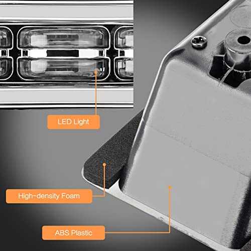 Motorcycle Rear Saddlebag Accent LED Light Insert Filler Support Black Replacement for Harley Touring FLHTCU FLHTK FLTRU Road King Electra Glide Ultra Classic 2014-2022 - color: Chrome
