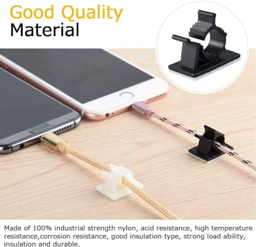 Viaky 30 Pcs Black Cable Wire Clips Adjustable Nylon Wire Holder Adhesive Cable Management Suitable for Maximum Diameter 0.5 inch (12.5mm) Cables - size: 30b-0.5inch
