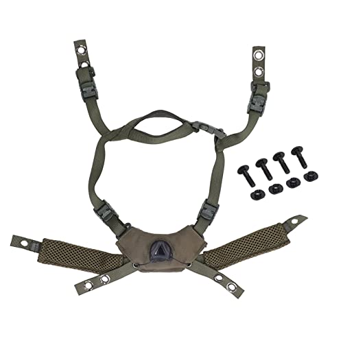 Helmet Chin Strap for Fast MICH Wendy Helmet, 4 Points Tactical Helmet Accessories Retention System Chin Strap, Helmet General Suspension Lanyard with 4 Sets of Fastening Screws - color: OD Green