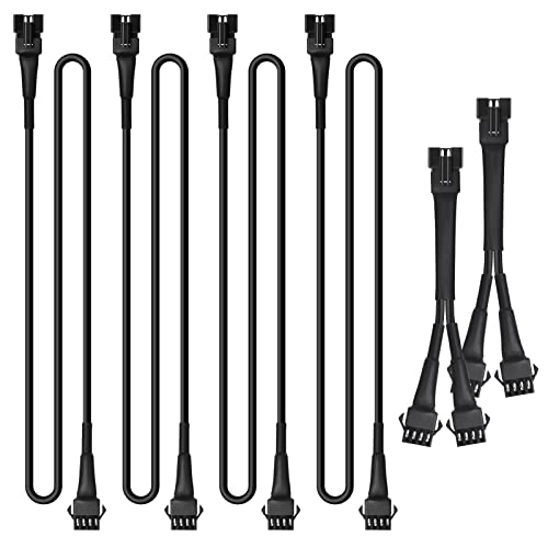 4pcs 47 inch 4-pin RGB Motorcycle Cars Extension Cords and 2pcs 2-Way Splitters Underglow Led Rockmulti-Color Neon Lights Strip Fit for Motorcycles Golf Truck Carts ATV Car