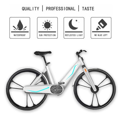 Awonderful Motorcycle Fairing Sticker Decal, Reflective Vinyl Decal with Strong Stickiness for Kawasaki Ninja400 H2 H2SX,4 Pcs Per Set (Sky Blue) - color: Sky Blue