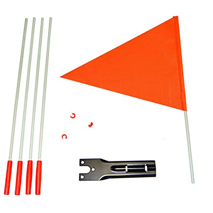MAKABAKA Bike Safety Flag with Polyester Full Color Tear-Resistant Waterproof Orange Safety Flag. Pole 6-Foot Height Orange（1Pack，with American Flag）