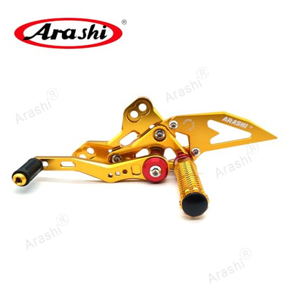 Arashi Version 2.0 Adjustable Rearsets for Honda CBR650R CB650R CBR650F 2019-2025, Gold - color: Gold, size: CBR650R CB650R CBR650F 2019-2025