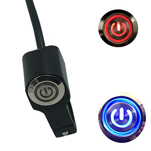 Rayana 7/8" 22mm Motorcycle Handlebar Switch Waterproof for Hazard Light, Fog Light, Head Light Latching Push Button Switch