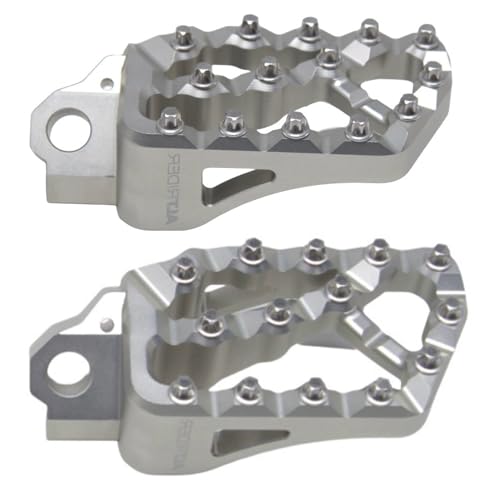 AltRider Adventure X Foot Pegs Compatible With BMW R 1200/1250 / 1300 GS/GSA - Heavy Duty Design - Boot Friendly, High Traction Cleats for Stability & Grip - Adjustable Camber & Height - Silver - color: Silver, size: Adventure X (56mm x 95mm)