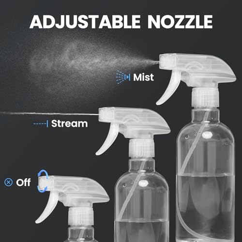 Spray Bottles for Cleaning 16.9 oz/500 ml Water Empty Spray Bottle Heavy Duty Plastic Clear Squirt Mist Spray Bottle for Hair Plants Pets Alcohol Lab Oil Sprayer Roller Bottles(1Pcs)