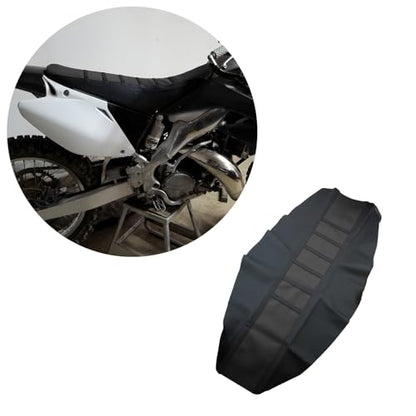 Universal Motorcycle Seat Cover Non-Slip Suitable Rubber Striped Seat Covers Soft for YZ125 YZ250 YZ450F WR250F WR450F TTR230 YZ TTR WR 125 250 Dirt Pit Bike Motocross Off Road Motorbike (Black) - color: Black