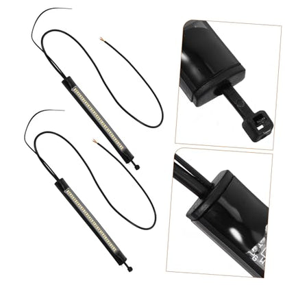 HEALLILY 2pcs Dual Flexible Led Turn Signal Lights for Motorcycles Stylish Daytime Running Light Strips Easy Installation for Enhanced Visibility and Safety