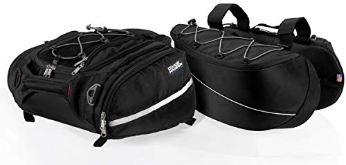 Chase Harper USA 4502 RipStream Weekender Pack - Strap Mount 4502 Tail Trunk and 3400 Saddle Bags - Water-Resistant, Tear-Resistant, Industrial Grade Ballistic Nylon - color: Black, size: Weekender Pack Combo