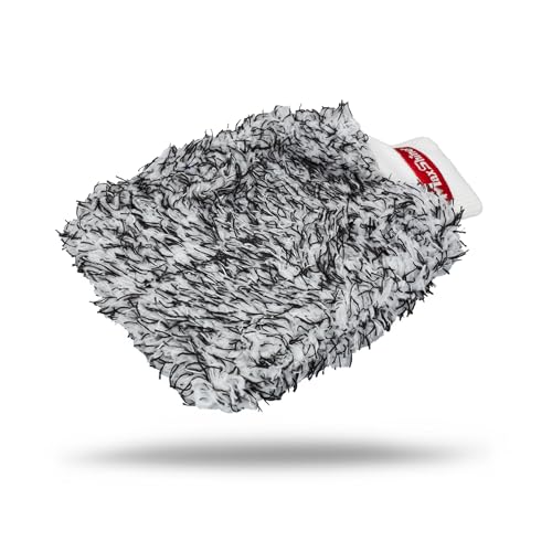 Maxshine Universal Black & White Microfiber Wash Mitt – Premium Scratch-Free, Lint-Free Mitt for Washing Cars, Trucks & Motorcycles – Reusable Auto Detailing Accessory - size: Small