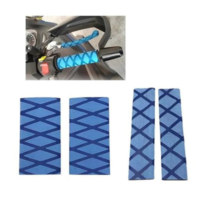 Anti-Slip Heat Shrink Motorcycle Grip Rubber Gloves for BM&W R1250GS R1200GS ADV Bicycle Handlebar Outdoor Grips Cover Handlebars Grips - color: Blue