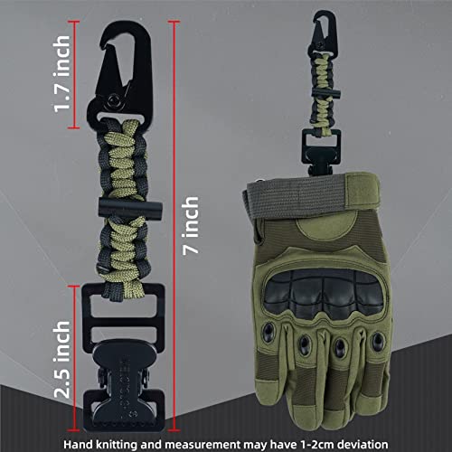 MELOTOUGH Tactical Glove Clip Holder Work Glove Holder Clip for Tactical Backpack, Tool Belt - color: Alligator Clip With Fire Starter Army Green
