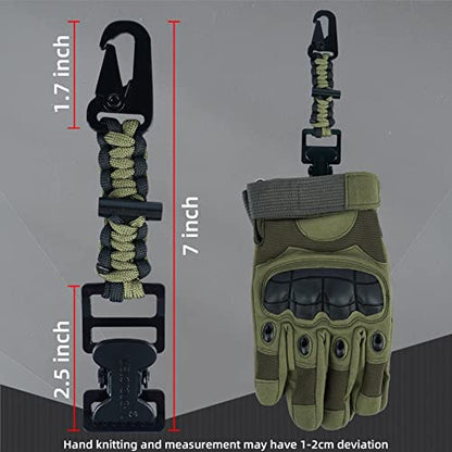 MELOTOUGH Tactical Glove Clip Holder Work Glove Holder Clip for Tactical Backpack, Tool Belt - color: Alligator Clip With Fire Starter Army Green