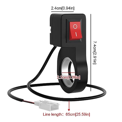 0281 Motorcycle Electric Handle Headlight Flameout Switch Button for 7/8'' 22mm Handlebar Modification Accessories Black (Black)