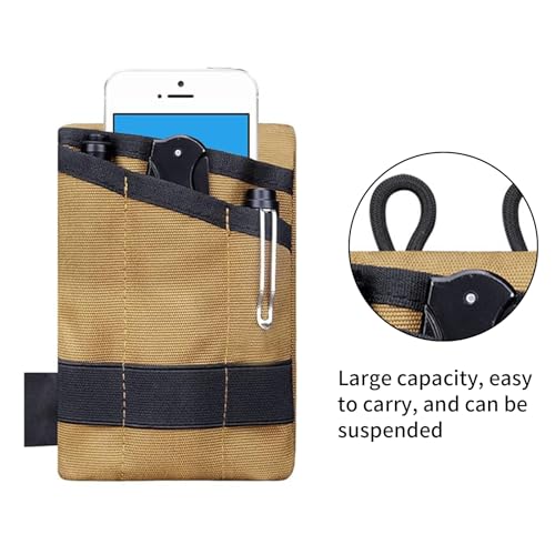 EDC Storage Pouch, Anti-Lost Outdoor Tactical EDC Kit Multi-Function EDC Tool Pouch - color: Khaki
