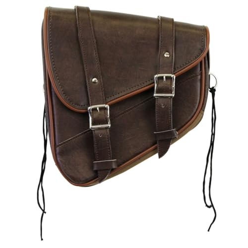 Vance Leather Highland Drifter Distressed Brown Left Side Motorcycle Swing Arm Bag Universal Fit for Harley, Honda, Yamaha, Kawasaki & Indian Cruiser Models - style: Highland Drifter - Left Side
