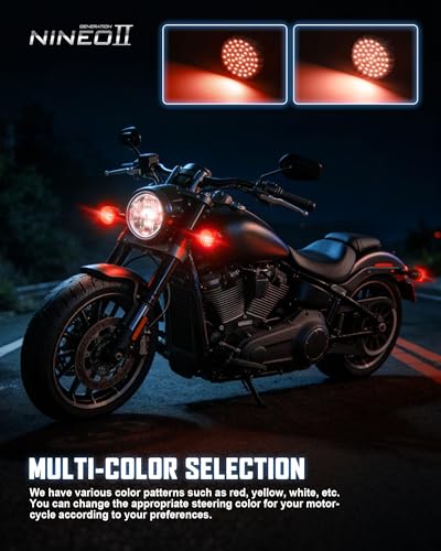 NINEO 1157 LED Turn Signal Bulbs Red, 2" Bullet Motorcycle Blinkers 500% Brighter, Front Indicator Lights for Glide Road Touring Sportster Dyna Softail, 2-Pack - size: 1157 red