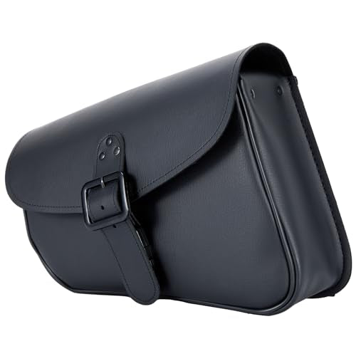 Dream Apparel Motorcycle Swingarm Bag with Black Synthetic Leather, Swing Arm Bag Motorcycle Saddlebag Left Side Tool Bag Fit for Sportster Street Rebel 300 500 Dual Shock Models, An Adjustable Strap - size: Medium