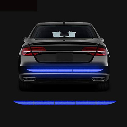 5pcs/Set Diamond Grade Reflective Stickers High Intensity Night Visibility Safety Warning Sign Reflective Tape Stickers for Cars Trucks Helmets Motorcycle Bumper Sticker 35.83x1.57in - color: Blue