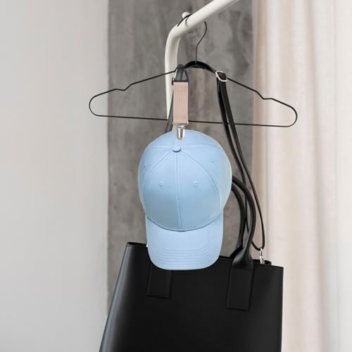 4Pcs Elastic Hat Clip for Travel, Hat Holder Hands Free Bag Accessory for Traveling Bags, Backpacks, Purses, Totes Black - color: Navy, Brown, Beige, Tan