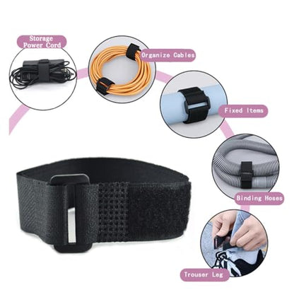 20 Pack (12 x 1 Inch) Reusable Fastening Cable Straps,Adjustable Multi-Purpose Hook and Loop Straps Nylon Cable Ties for Wire Cable Management Home Office Garage Outdoor Organization - size: 12'' x 1'' (Black)