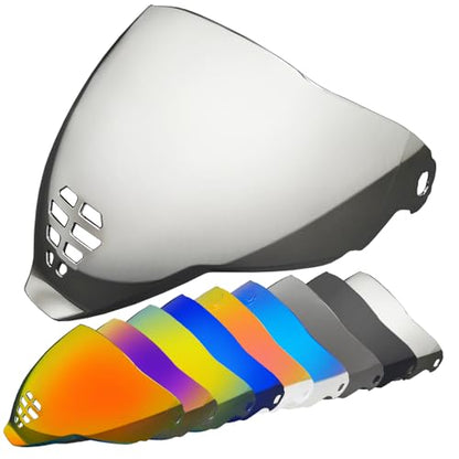 YMTSGEA Airflite Helmet Visor Replacement for IC-06.Motorcycle Helmet Shield Windshield Sunshield PC Lens UV Protection Compatible with Airflite IC-06 (Silver) - color: Silver