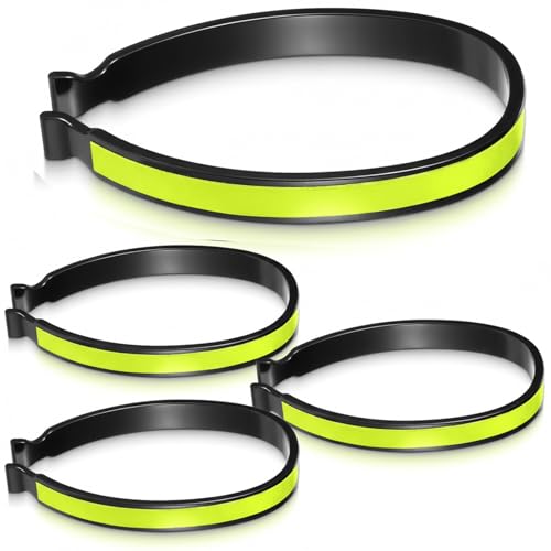 High Reflective Cycling Trousers Clips, 4 Pcs Bike Ankle Reflective Clip Outdoor Cycling Reflective-Gear Pant Cuff Clips - color: Fluorescent Green