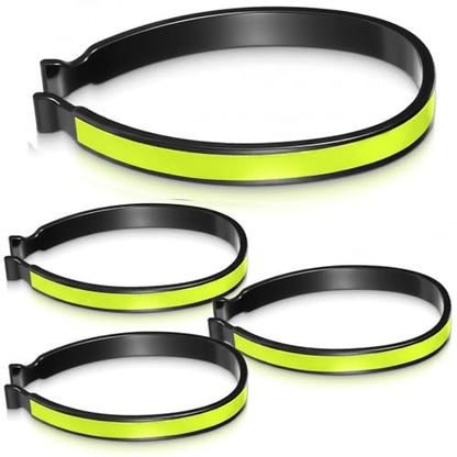 High Reflective Cycling Trousers Clips, 4 Pcs Bike Ankle Reflective Clip Outdoor Cycling Reflective-Gear Pant Cuff Clips - color: Fluorescent Green
