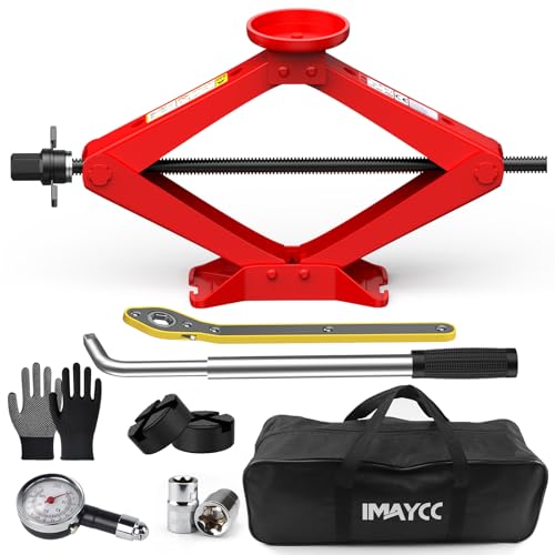 Scissor Jack for Car 2.5 Ton(5512 lbs) Car Jack Kit, Tire Changing kit with Lug Wrench Portable Auto Jack Tool Tire Jack for Car SUV MPV - size: 2.5T-R Scissor Jack with Lug Wrench