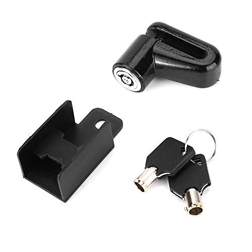 Wheel Lock, Disk Brake Alarm for Metal Bike Lock Disc Brakes Theft Locks, Disk Brake Alarm for with Plastic Frame and Keys, Black (Black) - color: Black