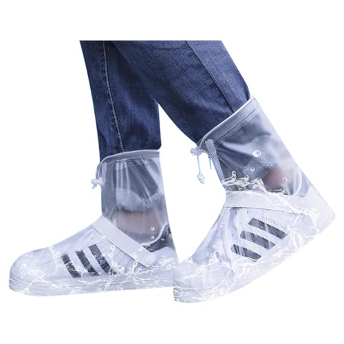 Waterproof Rain Boot Shoe Covers for Men Women, Non-Slip Rain Shoe Covers, Waterproof Overshoe Reusable Foldable Rain Shoe Protectors for Cycling Outdoor Travel - color: White, size: 3X-Large