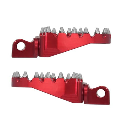 CNC MX Style Wide Foot Pegs with 360° Roating Compatible with Harley Dyna Softail Fatboy Sportster Iron 883 Chopper Bobber Models Red - color: Red with Cone Spikes
