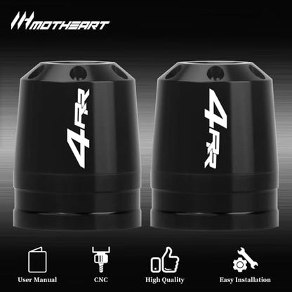 Motorcycle Handlebar End Weights For Ninja ZX-4RR 2023-2025 Heavy Duty Stainless Steel & Aluminum Bar Ends with Vibration Dampers Universal 8mm Fit Accessories (Black) - color: Black