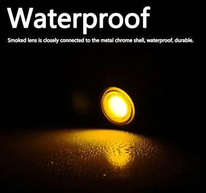 Motorcycle Front LED Turn Signals Universal Bullet Running Lights Chrome Indicator Light Compatible with Honda Harley Suzuki Yamaha Kawasaki - color: Amber+White