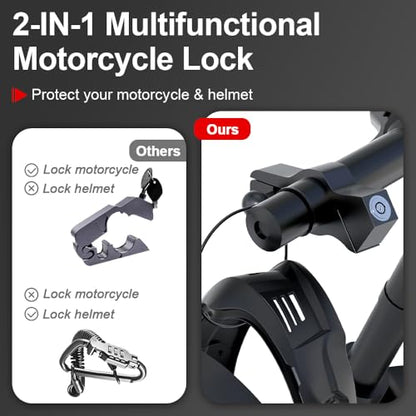 JAGASOL Helmet & Motorcycle Lock Combo - Brake Lock Anti-Theft for Mopeds, Motorbikes, ATVs, Dirt Bikes & Street Bikes - color: Black