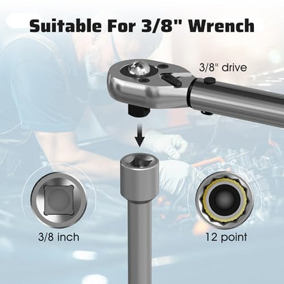 14MM & 16MM 12-Inch Extension Swivel Spark Plug Socket, 3/8-Inch Drive 12-Point Spark Plug Socket Removal Tool 360-degree Rotation, for Maximize Flexibility - size: 14mm&16mm, 12", 12-Point