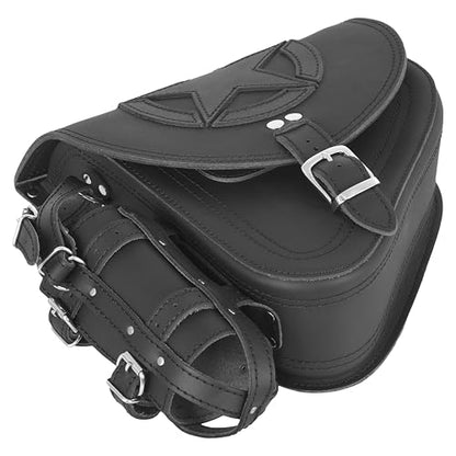 Fortuna Black Swing Arm Bag Biker Bag Hardtail Frame compatible with Harley Davidson Fatboy Left Breakout Fat Bob Side HD Special Edition Side Bag