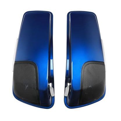 HR3 Superior Blue (Pinstripe) 4" Stretched Hard Saddlebags w/Speaker Lids Compatible with 2015 Road Glide Special FLTRXS (Replace for OEM) - color: Superior Blue (Pinstripe)