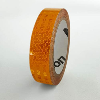 High Intensity Retro Reflective Tape (HXREF) [4 Rolls] 1" (25mm) x 10 yds Yellow - color: Yellow, size: 1"(25mm) [4 rolls]