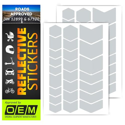 DIN 67520 reflectors Reflective Tape Stickers Waterproof Trailers Cars Motorcycle Fire Helmet Rims Bicycle Decals Vehicles Mailbox Numbers Made with ORA FOL 5600 Material (White, 50Pcs) - color: White (50 sets)