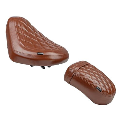 Motorcycle Rider & Passenger Comfort Seat Fit for Rebel 1100 CMX1100 2021 2022 2023 2024 2025 2026, Front Rear Solo Saddle Back Cushion Pillion Pad, Brown Stitching - color: Front & Rear - Brown-A