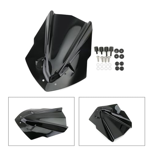 Windshield Spoiler ABS Plastic Motorcycle Windshield WindScreen for MT125 2015 2016 2017 2018 2019 MT-125 - color: Black