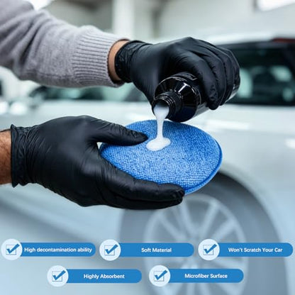 18 Pack Car Wax Applicator Pad 5 Inch, Foam Microfiber Applicator Pad for Car Buffing, Detail Polishing, Tire Shine Applicator, Cleaning and Fine Polishing