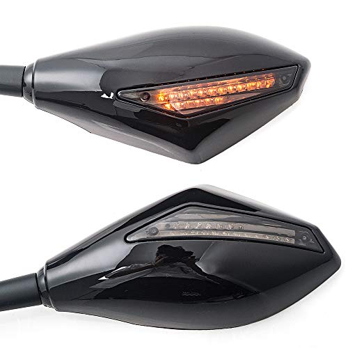 Motorcycle Rearview Mirror LED Turn Signal Mirror Running Light Rear View Mirror for CBR1000F CBR600F CBR900RR YZF FZ1 FZR600