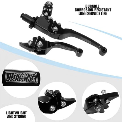 7/8inch 22mm Universal Motorcycle Clutch Brake Lever Folding Levers for 50/110/125/140/150cc Dirt Pit Bike SSR RFZ 125 DBX18/19 Xpro Coolster Thumpstar Baja Apollo (Black) - color: Black