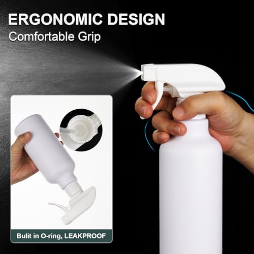 Spray Bottles Plastic Spray Bottle for Hair Mist/Stream Heavy Duty Empty Spray Bottles for Cleaning Solutions, Plants, Cooking (16.9oz-White) - color: 16.9oz-White