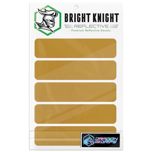 Bright Knight Decals Motorcycle Helmet Decals, 5 Pcs Gold Reflective Tape Decal with 3M Retro Reflective Stickers for Helmet Vinyl - color: Gold, size: Pack of 1